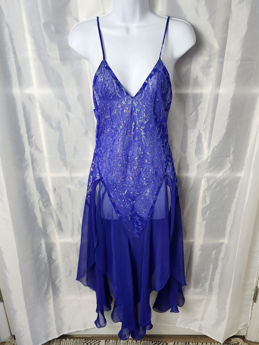 Fantasies Morgan Taylor Purple Slip Dress S Handkerchief Hem Fairy VTG 90s